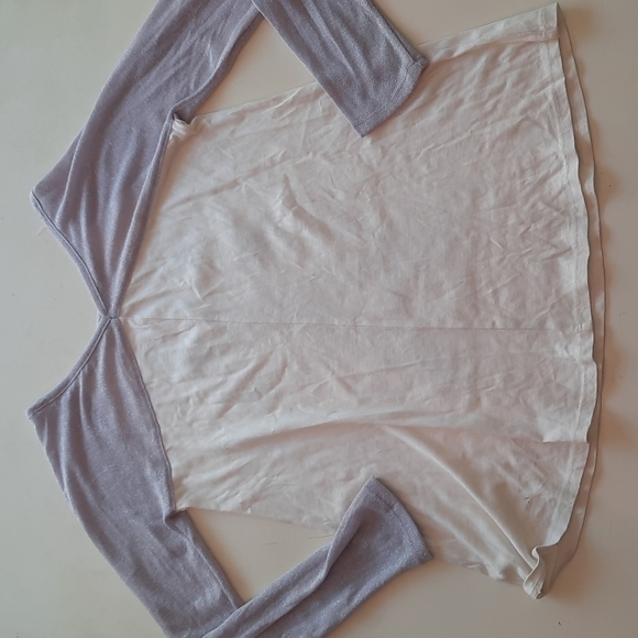 Justice white lavender sequin long sleeve Paris top size 12 - Picture 2 of 8